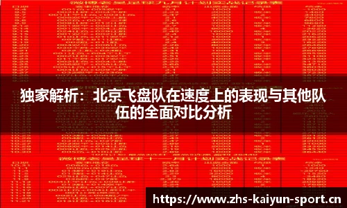 独家解析：北京飞盘队在速度上的表现与其他队伍的全面对比分析