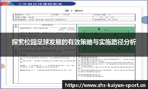 探索校园足球发展的有效策略与实施路径分析
